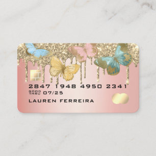 Glitter Drip Vlinder Meisjesachtige Nep Creditcard Visitekaartje