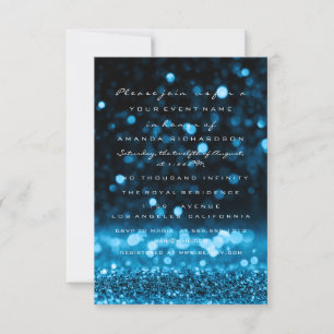 Glitter Drips Blue Navy Bridal Sweet 16th Kaart