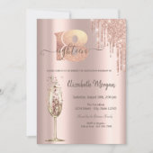 Glitter Drips Champagne Glass 18th Birthday Kaart (Voorkant)