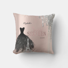 Glitter Drips,Dress,Eiffel Tower Sweet 16 Kussen