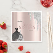 Glitter Drips,Dress,Eiffel Tower Sweet 16 Servet (Insitu)