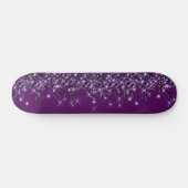 Glitter Drips Purple Girly Skateboard (Horizontaal)