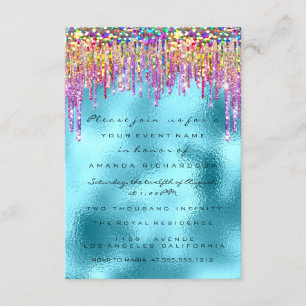 Glitter Drips Roos Bridal 16th Rainbow Ocean Kaart