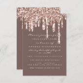 Glitter Drips Roos Gold Black Bridal Sweet 16th Kaart (Voorkant / Achterkant)