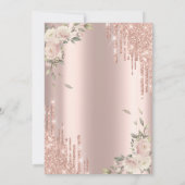 Glitter Drips Roos Gold Floral 80e verjaardag Kaart (Achterkant)