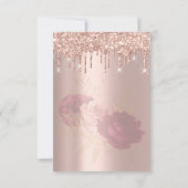 Glitter Drips Rose Goud Bruids Sweet 16de Marsala Kaart (Achterkant)