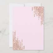 Glitter Drips Wijn Glas Roze Bachelorette Kaart (Achterkant)