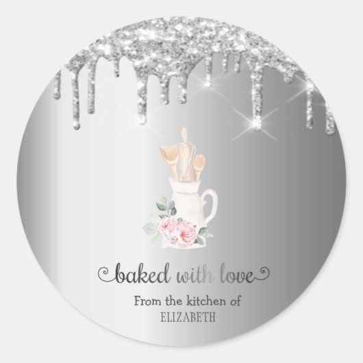 Glitter Drivers bakkerij Handgereedschap Ronde Sticker (Voorkant)