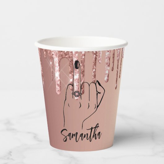 Glitter Drivers Bridal | Bachelorette Party Ring Papieren Bekers (Voorkant)