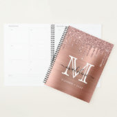 Glitter Drivers geborsteld Metaal Roos Gold Monogr Planner (Display)