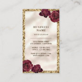 Glitter Driving Chocolate Cake Floral Bakery Visitekaartje (Achterkant)