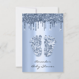 Glitter drukt pastel Blue Baby Boy Shower Feet Kaart
