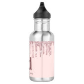 Glitter druppelt roze roze goud aangepaste monogra waterfles (Rechts)