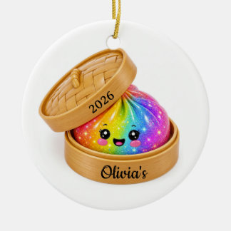 Glitter Dumpling Ornament Bamboe Stoommand 2026