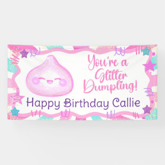 Glitter Dumpling Verjaardagsbanner Spandoek