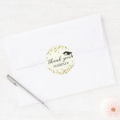 Glitter Dust Confetti Afstuderen Bedankt Classic Ronde Sticker (Envelop)