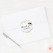 Glitter Dust Confetti Afstuderen Bedankt Ronde Sticker (Envelop)