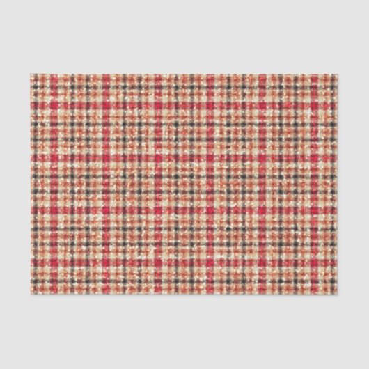 Glitter Earthtone Tartan Tissuepapier (Voorkant)