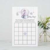 Glitter Eenhoorn Kerst Baby shower Bingo (Staand voorkant)