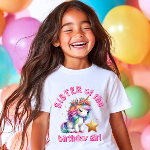 Glitter eenhoorn magische meisjes verjaardag zus t-shirt