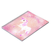 Glitter Eenhoorn Roze Meisjesachtig Zacht Aangepas Notitieboek (Linkerzijde)