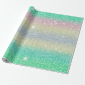 Glitter Eenhoorn Textuur Cadeaupapier (Uitgerold)