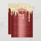 Glitter Effect Drift Gold Afstuderen Bourgogne Kaart (Voorkant / Achterkant)