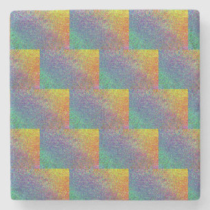 Glitter Effect Regenboog Stenen Onderzetter