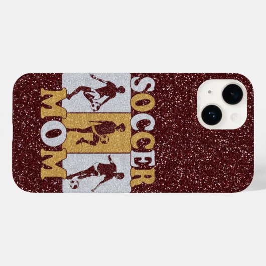 Glitter Effect van Voetbal-mam Case-Mate iPhone Case (Achterkant (horizontaal))