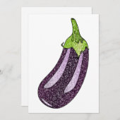 Glitter Eggplant Feestdagenkaart (Voorkant / Achterkant)
