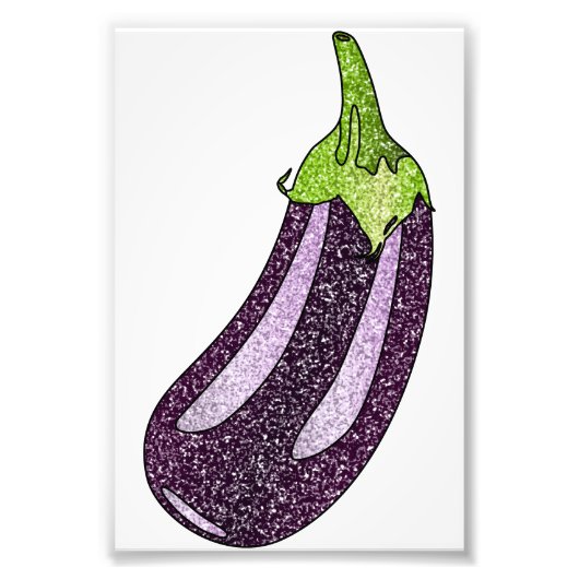 Glitter Eggplant Foto Afdruk (Voorkant)