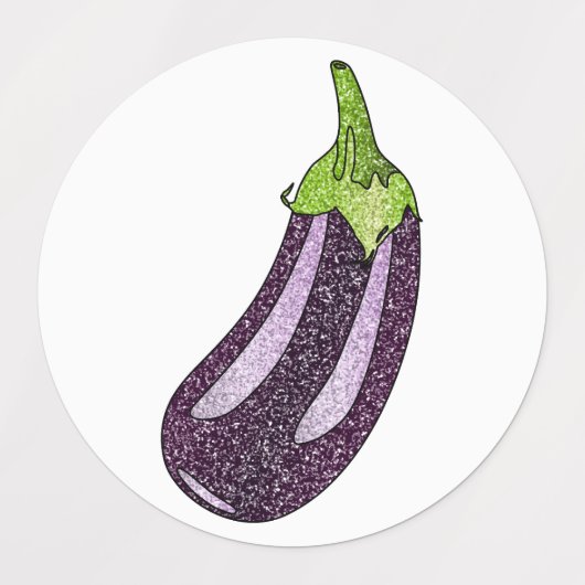 Glitter Eggplant Labels (Design 1)