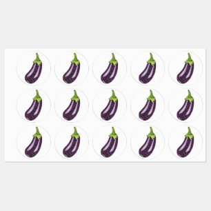 Glitter Eggplant Labels