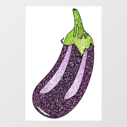 Glitter Eggplant Raamsticker (Vel)