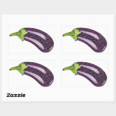 Glitter Eggplant Rechthoekige Sticker (Vel)
