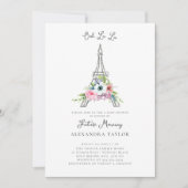 Glitter Eiffel Paris Rustic Bouquet Baby shower Kaart (Voorkant)