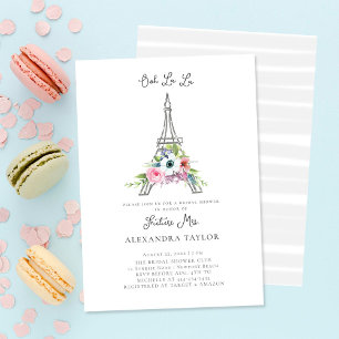 Glitter Eiffel Paris Rustic Bouquet Vrijgezellenfe Kaart