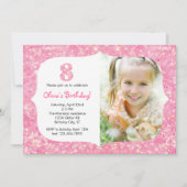 Glitter Eight Birthday Uitnodiging (Voorkant)