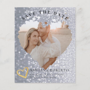 Glitter Elegant bewaart de Datum Fotokaart Flyer