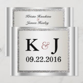 Glitter Elegant Wedding Invitation Kaart (Voorkant / Achterkant)