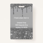 Glitter Employee Photo ID Badge (Achterkant)