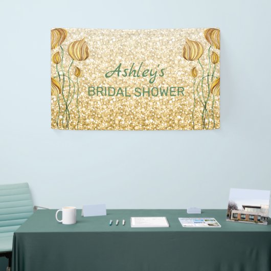 Glitter en Abstracte bloemen Spandoek (Beurs)