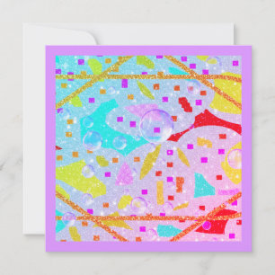 GLITTER EN BELLEN ONTWERP PASTELKLEUREN KUNST BEDANKKAART