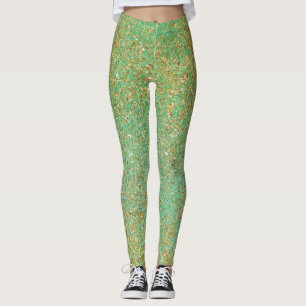 Glitter en Blauwgroen Aqua Glam met reservebatteri Leggings