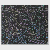Glitter en Bling Rainbow Musical Notes Cadeaupapier (Vlak)