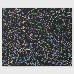 Glitter en Bling Rainbow Musical Notes Cadeaupapier