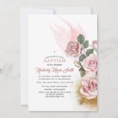 Glitter en Dusty Roos Girls Baptisme Kaart (Voorkant)