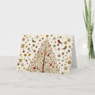 Glitter en goudfolie kerstboom kunst kaart