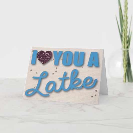 Glitter en Latkes Hanukkah Feestdagen Kaart (Voorkant)