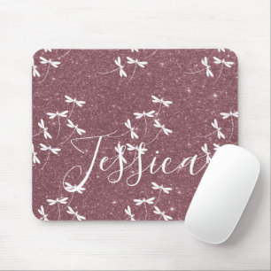 Glitter en libellen gepersonaliseerd muismat